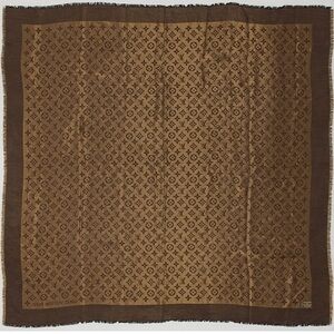 LOUIS VUITTON Silk  Wool Blend Metallic Thread Throughout 401910 Scarf